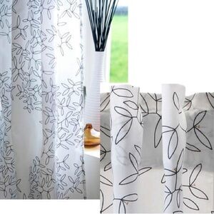 Floral Patterned Sheer Curtains - Set of 2